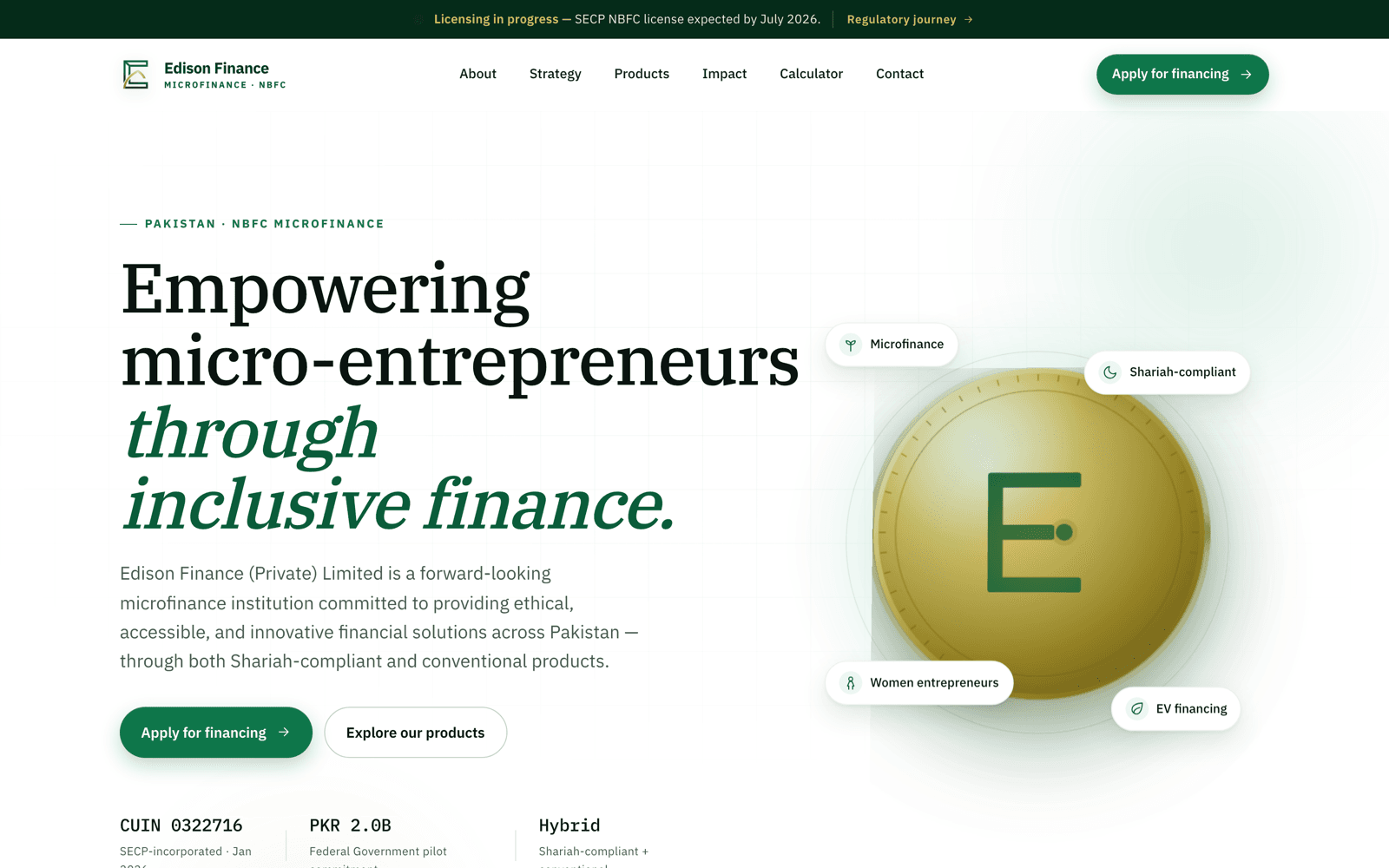 Edison Finance — homepage