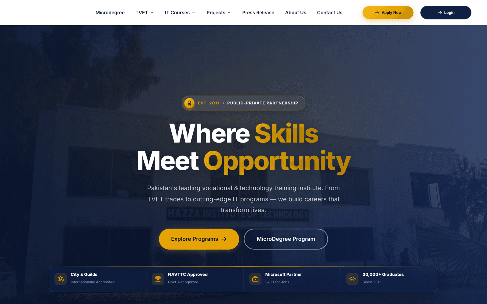 Hazza Institute of Technology — homepage